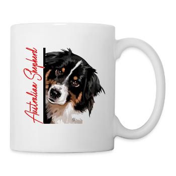 AUSTRALIAN SHEPHERD DA Wilsigns Dog Aussie - Mug - white - Right
