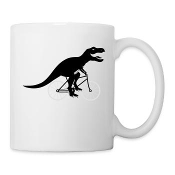 Dino on bike - Tasse - Weiß - Rechts
