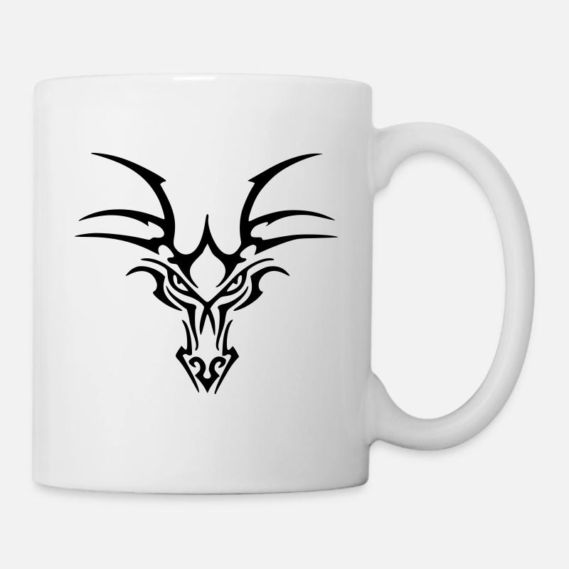 Tribal Dragon Head - Mug - white