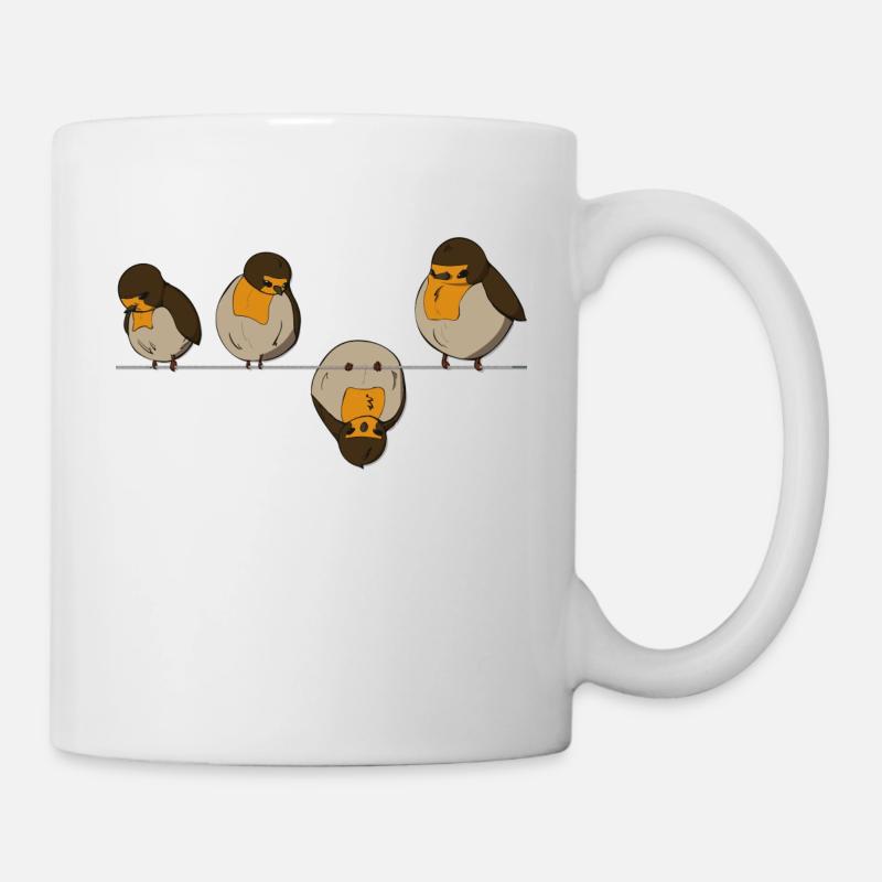 Birds on a wire - Mug - white