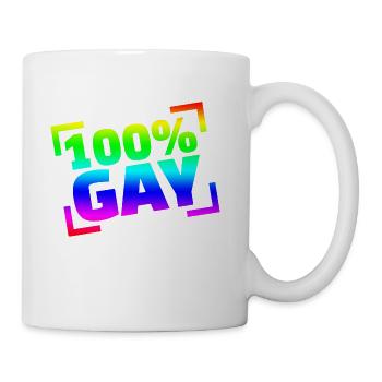 100 Gay - Tasse - Weiß - Rechts