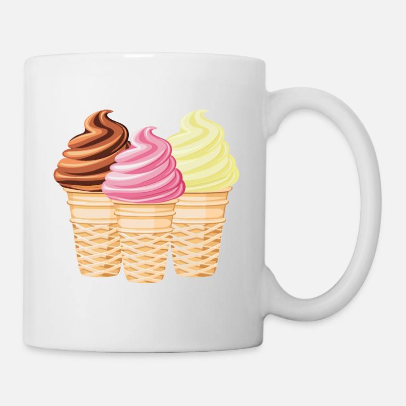Soft ice cream vanilla chocolate strawberry - Mug - white