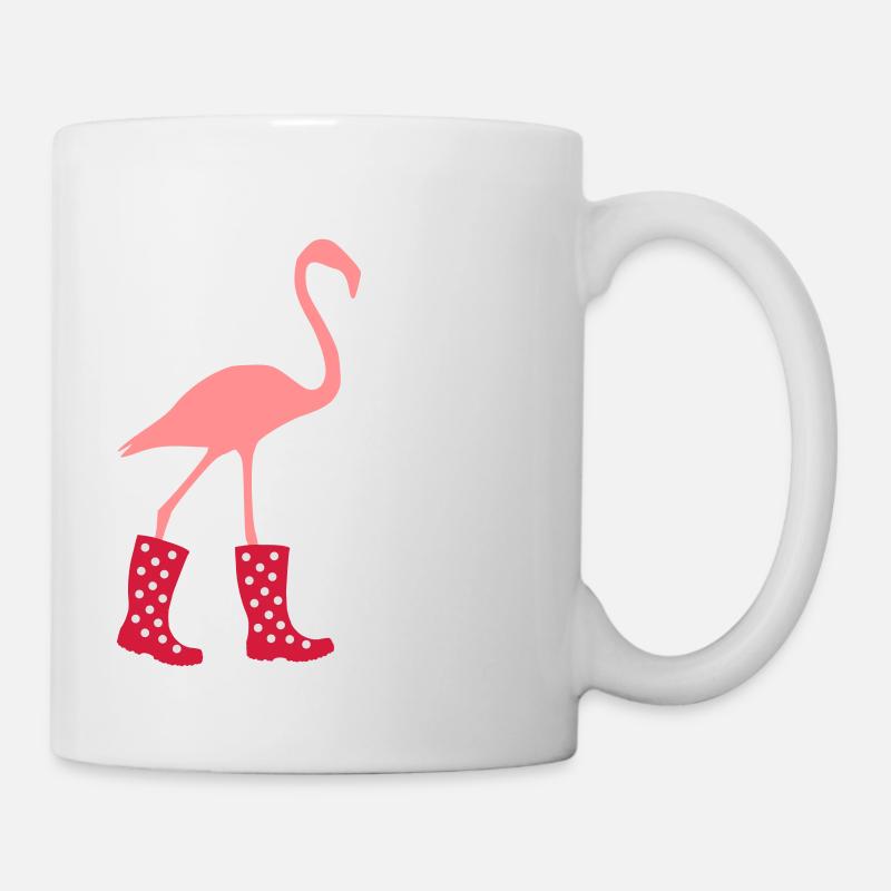 Flamingo rubber boots - Mug - white