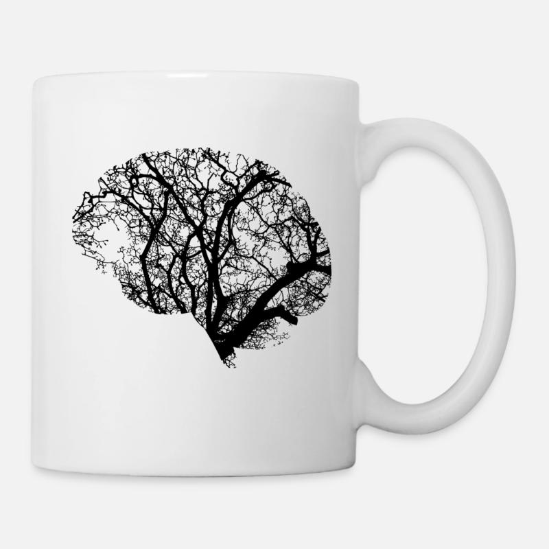 Gehirn Illustration - Tasse - Weiß