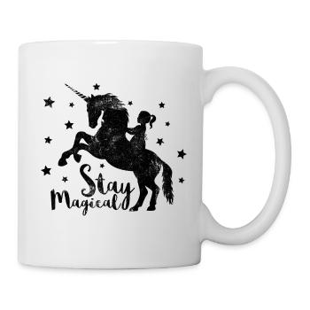 KLEINES MÄDCHEN AUF DEM EINHORN STAY MAGICAL - Tasse - Weiß - Rechts