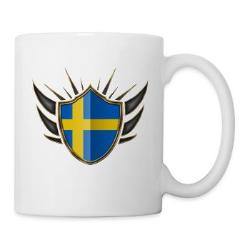 Schweden Flagge Gold Wappen 014 - Tasse - Weiß - Rechts