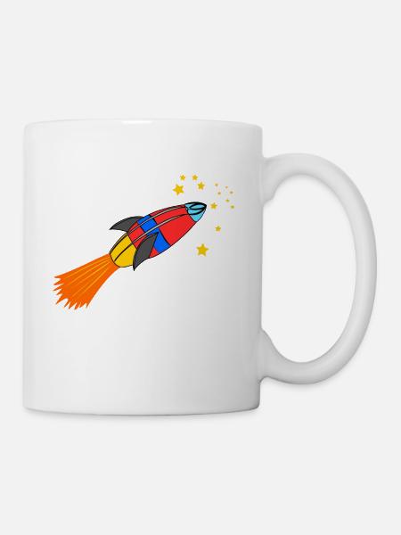 rakete - Tasse - Weiß