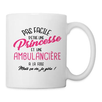 Princesse et ambulancière - Mug blanc - blanc - Droite