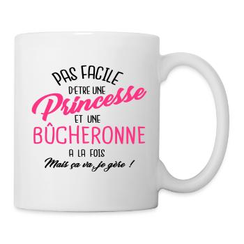 Princesse et bûcheronne - Mug blanc - blanc - Droite
