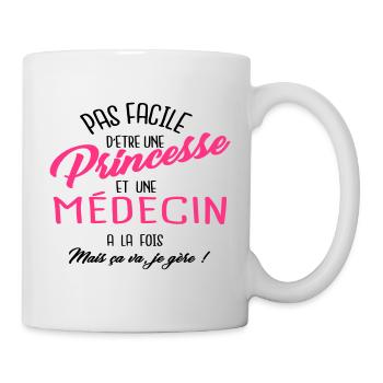 Princesse et médecin - Mug blanc - blanc - Droite