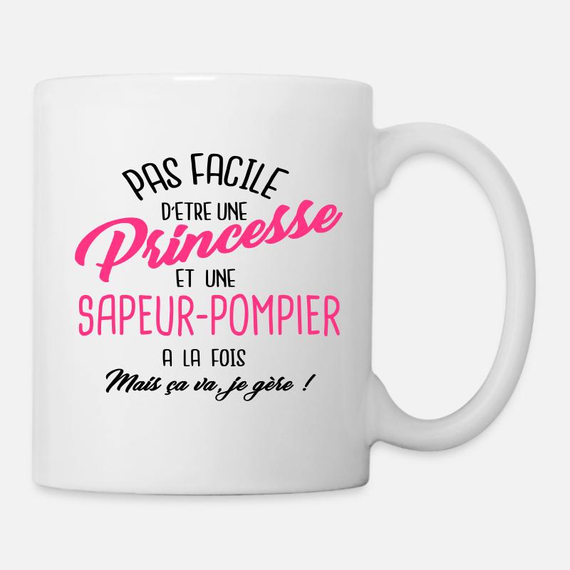 Princesse et sapeur-pompier - Mug blanc - blanc