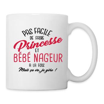 Princesse et bébé nageur - Mug blanc - blanc - Droite
