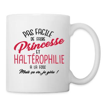 Princesse et haltérophilie - Mug blanc - blanc - Droite