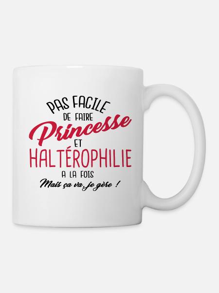 Princesse et haltérophilie - Mug blanc - blanc