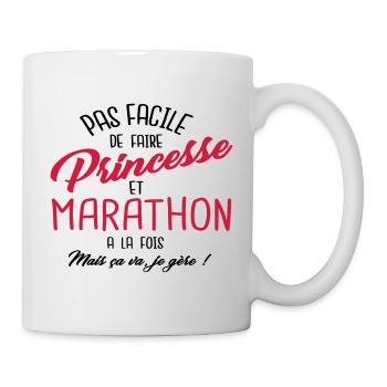 Princesse et marathon - Mug blanc - blanc - Droite