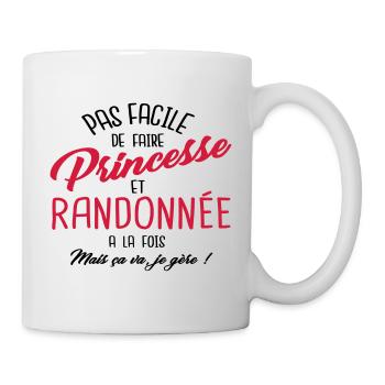 Princesse et randonnée - Mug blanc - blanc - Droite