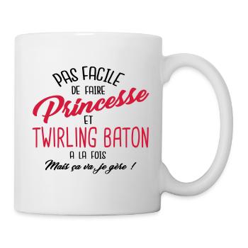 Princesse et twirling baton - Mug blanc - blanc - Droite