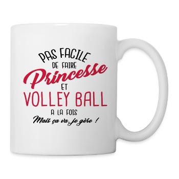 Princesse et volley ball - Mug blanc - blanc - Droite