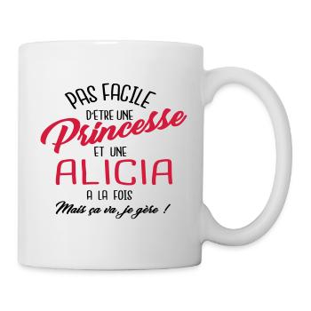 Princesse et Alicia - Mug blanc - blanc - Droite