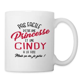 Princesse et Cindy - Mug blanc - blanc - Droite