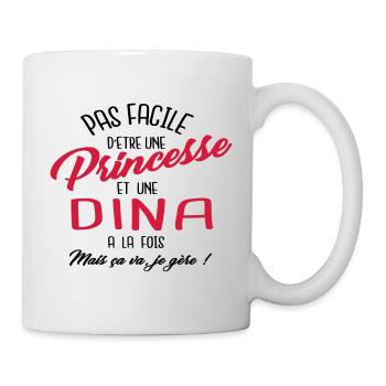 Princesse et Dina - Mug blanc - blanc - Droite