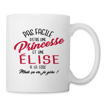 Princesse et Élise - Mug blanc - blanc - Droite