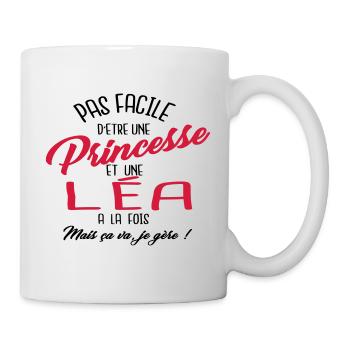 Princesse et Léa - Mug blanc - blanc - Droite