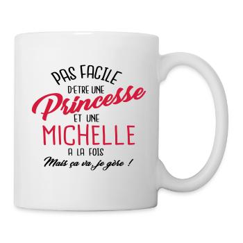 Princesse et Michelle - Mug blanc - blanc - Droite