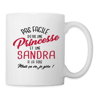 Princesse et Sandra - Mug blanc - blanc - Droite