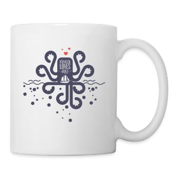 LOVE BOATS - Kraken Octopus Tintenfisch Shirt - Tasse - Weiß - Rechts