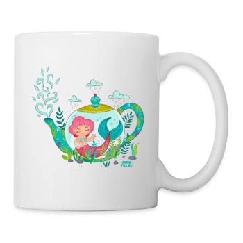 Mermaid in ihrer Teekanne - Tasse - Weiß - Rechts