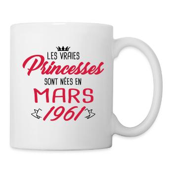 Princesses nées en mars 1961 - Mug blanc - blanc - Droite