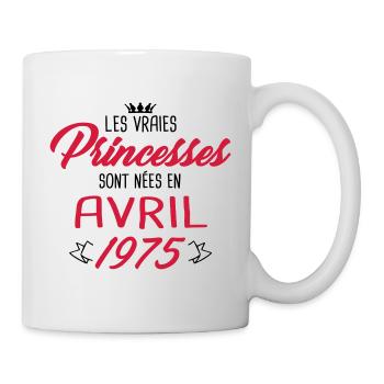 Princesses nées en avril 1975 - Mug blanc - blanc - Droite