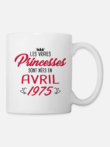 Princesses nées en avril 1975 - Mug blanc - blanc