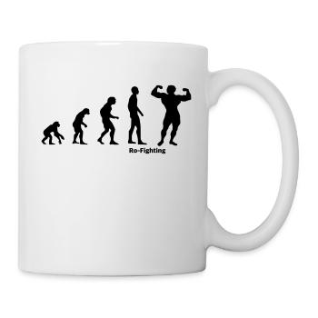 Evolution Bodybuilding Bodybuilder Geschenk - Tasse - Weiß - Rechts