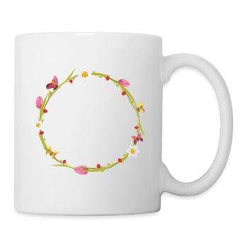 Spring wreath - Mug - white - Right