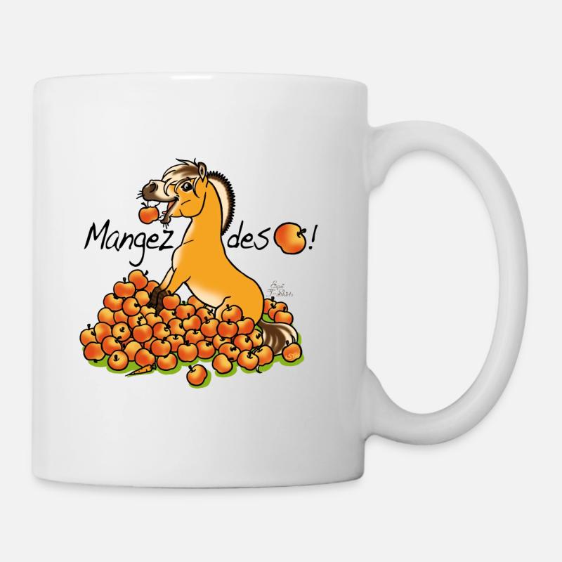 Fjord mangez des pommes! (texte noir) - Mug blanc - blanc