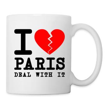 Ich hasse Paris Touristen Shirt komm damit klar - Tasse - Weiß - Rechts