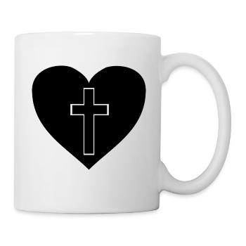 Croix en idée cadeau coeur - Mug blanc - blanc - Droite