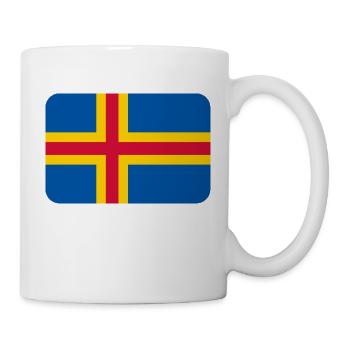 ALAND FLAG round corner 400 dpi - Tasse - Weiß - Rechts