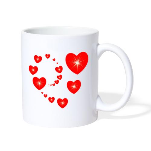 t shirt coeur rouge Saint Valentin - Mug blanc