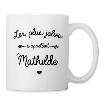 Les plus jolies prenoms mathilde - Mug blanc - blanc - Droite