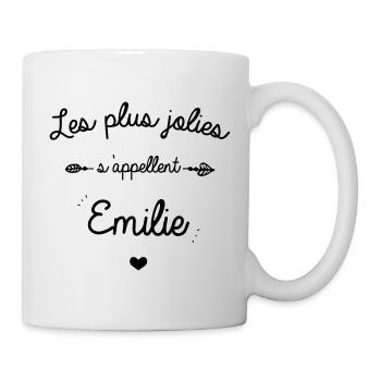 Les plus jolies prenom emilie - Mug blanc - blanc - Droite