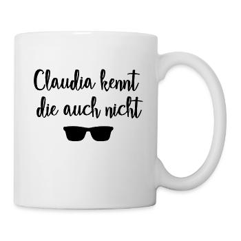 Claudia ne les connaît pas non plus - chemise - Mug blanc - blanc - Droite