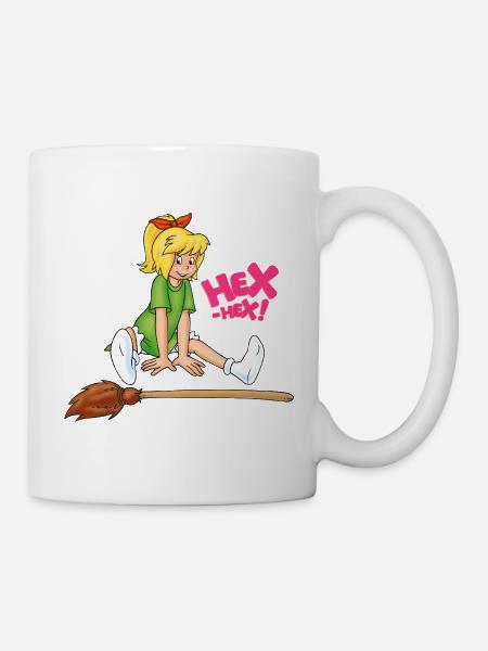 Bibi Blocksberg sitzend mit Kartoffelbrei HEX-HEX! - Tasse - Weiß