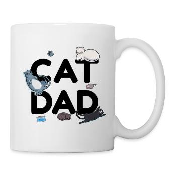 Cat Dad - Katze Katzenmann Papa Miezekatze Miau - Tasse - Weiß - Rechts