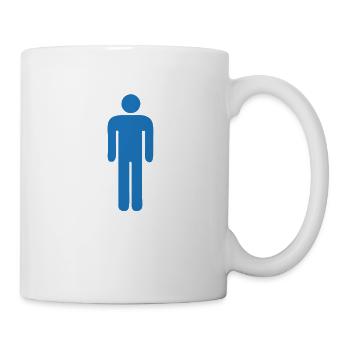 Mann WC - Tasse - Weiß - Rechts