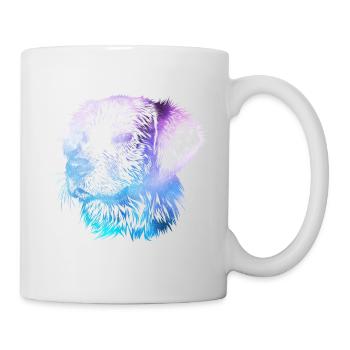 Galaxy silhouette de chien abstrait - Mug blanc - blanc - Droite