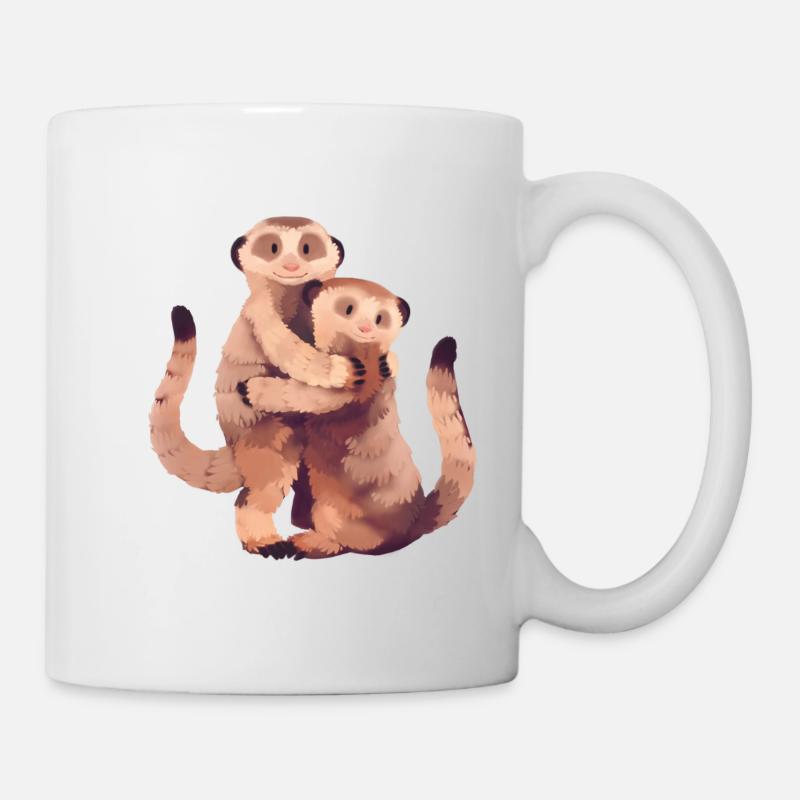 Erdmännchen Illustration - Tasse - Weiß