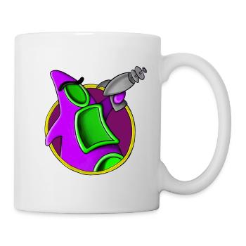 Purpur Alien mit Tentakel - Tasse - Weiß - Rechts